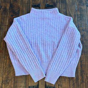 LOFT Ribbed Lavender Turtleneck Sweater
